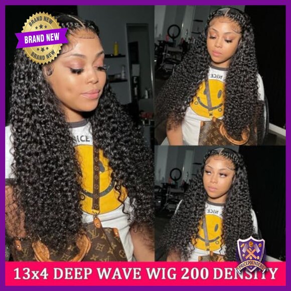 30 Inch Deep Wave Lace Front Wig, Human Hair, 200 Density, HD Curly main image 5